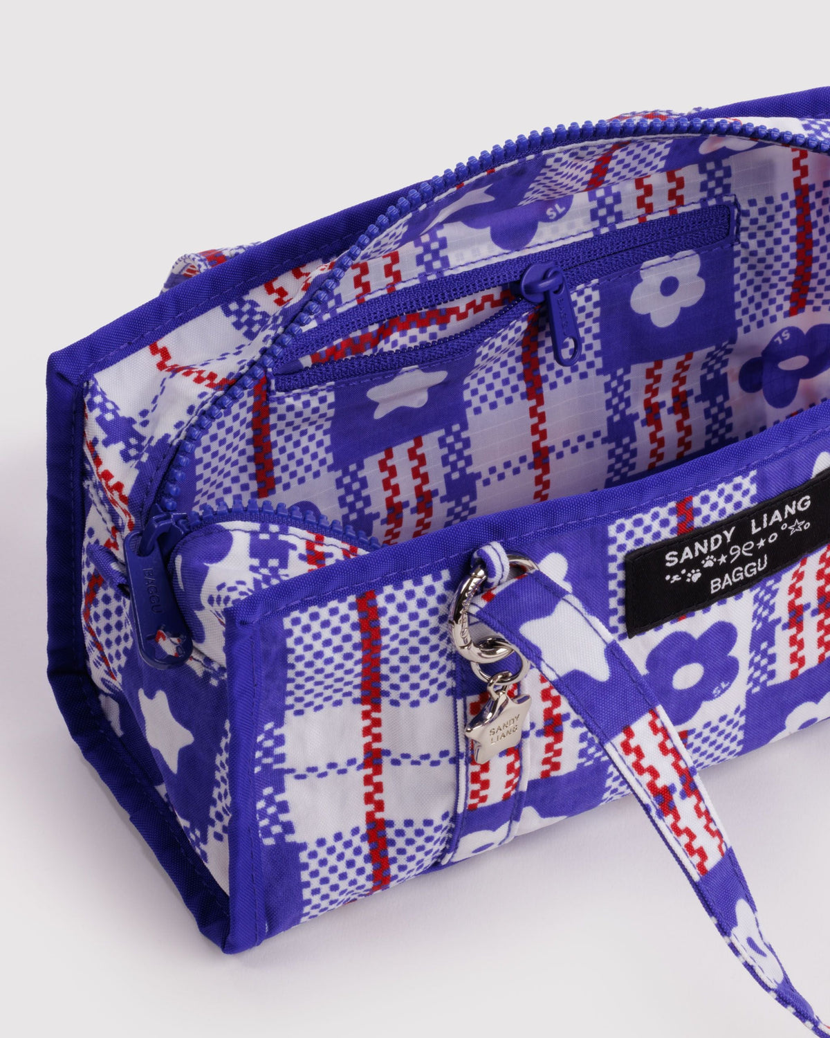 Mini Nylon Market Bag - Market Plaid Blue